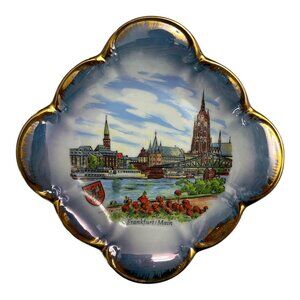 Vintage Tirschenreuth Frankfurt/Main Souvenir Plate – Scalloped Edge, Luster Gla
